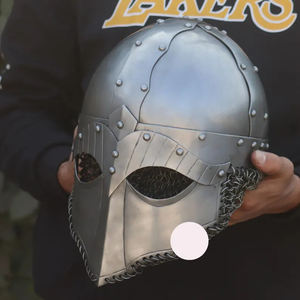 Casco de acero vikingo personalizable hecho a mano con hoja de acero de alto carbono accesorio de disfraz griego portátil regalo DIY para amigos - Product Image 3