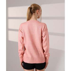 Pull à col rond avec motif brodé - Saumon - Product Image 4