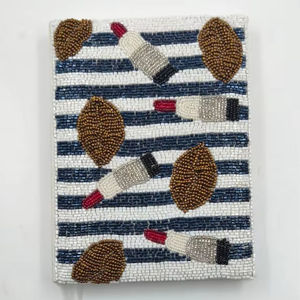 Diario de Terciopelo de Lujo Premium con Diseño de Labios, Hecho a Mano, Bordado, Colores y Tamaños Personalizables, Agenda Escolar, Promociones de India - Product Image 1