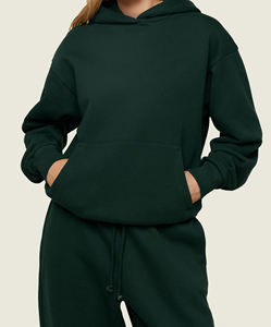 Nouveau femmes deux pièces ensemble hiver vêtements décontractés 100% coton polaire survêtement surdimensionné à capuche à manches longues jogging costume pour femmes - Product Image 4