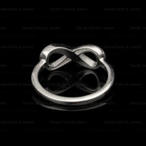 Bague de fiançailles en argent sterling 925 de haute qualité, plaquée argent, avec un serti semi-monté en forme de canal infini, bijoux de souvenir - Product Image 4