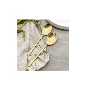 Nouveau design de cuillère en laiton couverts et logo personnalisé couteau et fourchette à beurre en laiton de tailles différentes pour salade - Product Image 2