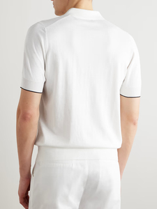 Polo à manches courtes pour hommes Coupe surdimensionnée Tissu tricoté coloré Motif solide Anti-boulochage Bouton Décoration - Product Image 3