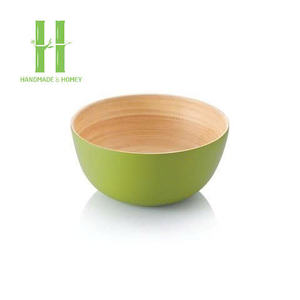 Meilleure vente 2025 Laque bambou salade ensemble en gros vaisselle bol assiette OEM couleurs emballage personnalisé du Vietnam fait à la main - Product Image 3