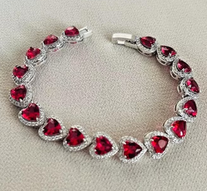 Bracelet Hip Hop en argent sterling 925 avec diamant de laboratoire taille cœur pour femmes - Product Image 3