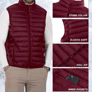 Gilet matelassé classique pour homme, léger, chaud, sans manches, vêtement d'extérieur pour l'hiver, les voyages en plein air, la rue et le quotidien - Product Image 4