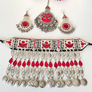 100% High Quality Vintage Custom Middle East Afghan Jewelry Sets Women Fashionable Necklace Earring Sets Engagement <b>Wedding</b> - Product Image 5