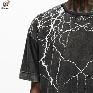 Camisetas lavadas con ácido de alta calidad lisas de diseñador con logotipo personalizado camiseta lavada con ácido vintage desgastada en blanco al por mayor - Product Image 5