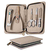 Kit de manucure et pédicure professionnel 12 pièces en acier inoxydable noir, coupe-ongles 3-en-1, cure-oreilles, outils d'art des ongles des orteils - Personnalisable