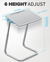 XGEAR – plateau TV réglable Table pliante Table de dîner TV bureau debout pour ordinateur portable pour Sofaside/chevet