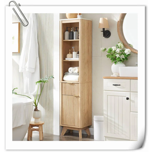 Jamela 30,5 ''Tocador de baño individual independiente moderno Gabinete de lino de madera maciza con parte superior de cerámica - Product Image 1