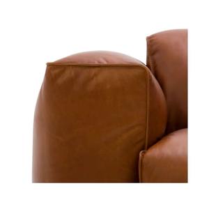 Canapé moderne en cuir PU marron à trois places avec design gonflable Remplissage en mousse durable pour salon École et parc - Product Image 6