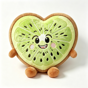 Peluche Kiwi en forme de cœur personnalisée, oreiller en forme de tranche de fruit, adorable animal en peluche Kiwi - Product Image 2