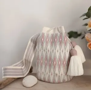 上品なスタイルトレンドデザインかぎ針編み財布持ち運びに便利大型Wayuuかぎ針編みバッグ女性用ハンドバッグ
