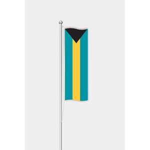 Drapeau vertical des Bahamas pour usage extérieur, impression numérique personnalisée sur nylon, plastique et feutre avec mât en aluminium - Product Image 1