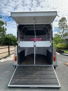 Used Galvanized Sheet Livestock For Outdoor Activities 2 Horse Transport <b>Trailer</b> - Product Image 3
