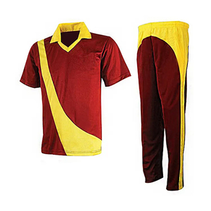 Ensemble d'uniformes de cricket pour hommes (pantalon et haut) manches courtes en polyester respirant de haute qualité fabriqué au Pakistan - Product Image 1
