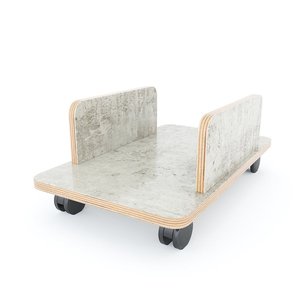 Estante de Almacenamiento para Accesorios de Computadora de Madera Contrachapada Recubierta de Melamina con Ruedas KCPU68009 - Product Image 2