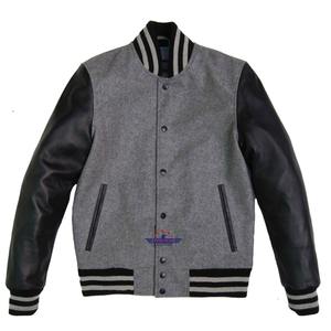 Veste universitaire pour hommes Premium Corps en laine Manches en cuir Logo d'université personnalisé Vêtements d'extérieur élégants de baseball - Product Image 1