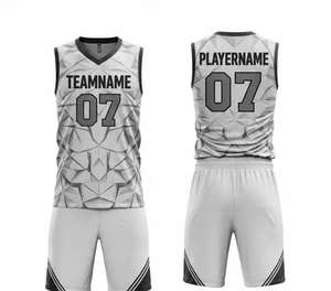 Maillots de basket-ball pour hommes en maille respirante, à séchage rapide, absorbant la transpiration, design personnalisé 100% polyester, ensembles d'uniformes d'équipe mixte - Product Image 2