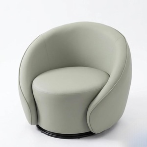 Chair Swivel Curve shape Living <b>Sofa</b> Luxury Modern Design <b>Wood</b> <b>Frame</b> PU Leather Eco-Friendly Accent Living Room Bedroom Hotel - Product Image 4
