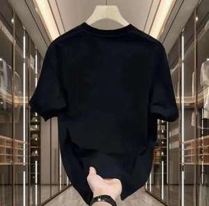 Camiseta informal inteligente de verano para hombre, 100% algodón, 180 gramos, tela de punto, Monograma, estampado adhesivo, diseño en blanco - Product Image 4