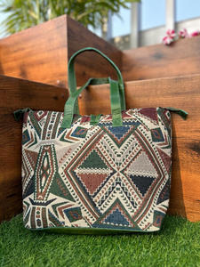 Nueva Venta caliente Jacquard hecho a mano de cuero genuino bolso de mano multiuso nuevo diseño Vintage bolso de compras tarifa barata producto a granel - Product Image 4