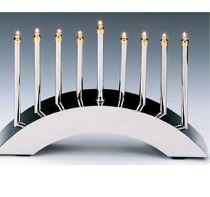 Menorah juive classique au design traditionnel plaqué argent, Menorah juive moderne pour le Tabernacle 9 bras Hanoukka pour la vente en gros - Product Image 5