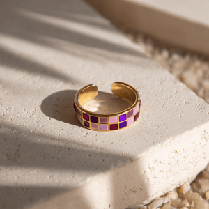 Juego de anillos apilables S925 con perlas y esmalte, anillo de joyería personalizada para damas - Product Image 6