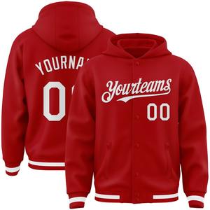 Vente en gros dans l'industrie directe de bombardiers décontractés d'hiver personnalisés bleu marine rouge-blanc veste Letterman Varsity à boutons-pression - Product Image 6