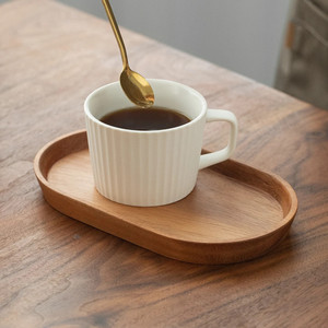 ถาดไม้ทรงรีถาดไม้งานฝีมือธรรมชาติสำหรับเสิร์ฟชาและกาแฟ - Product Image 5