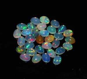 Natural Ethiopian Opal Loose Cabochon Gemstones 5x7mm Oval Cut Shape 32pcs Lot - Product Image 4