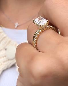 Bague de fiançailles en or 14kt IGI Certificate Bague cadeau luxueuse pour femme anniversaire - Product Image 4