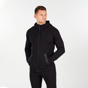 2024 Offre Spéciale Slim Fit hommes survêtement Jogging formation 100% coton peigné polaire plaine blanc fermeture éclair personnalisable Logo Streetwear - Product Image 1