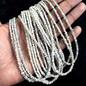 Cuentas de Diamante Natural Blanco Grande Sin Cortar de 3-4.5mm, Cuentas de Diamante Sueltas Genuinas, Hilo de 16 Pulgadas para Fabricación de Joyería al por Mayor - Product Image 4