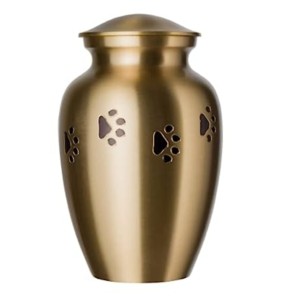 Urnas para mascotas de cremación de latón con acabado grabado y dorado para funerarias Venta caliente Urnas para mascotas de cenizas humanas - Product Image 4