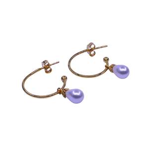 Ensemble de boucles d'oreilles pendantes pour femmes, bijoux en argent sterling 925 plaqué or, pierres précieuses en perles, vêtements de mariage - Product Image 2