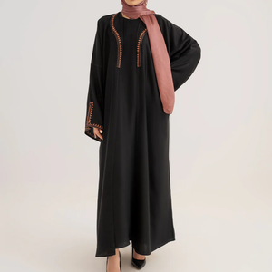 Abaya de luxe 2024 Dubaï, robe de bal décontractée en lin sur mesure pour femmes, respirante, écologique, traîne chapelle, été hiver - Product Image 5