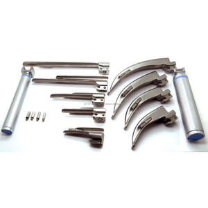 Set de Laringoscopio Convencional LED de Acero Inoxidable, 4 Hojas Macintosh, 5 Hojas Miller, 2 Mangos, Caja de Bombillas Adicionales, Certificación CE ISO, OEM - Product Image 1