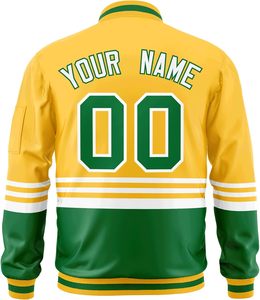 Veste Letterman scolaire avec fermeture éclair OEM couleurs personnalisées, broderie et support de taille - Product Image 2