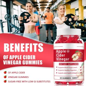 Vinagre de sidra de manzana Gummy Soporte inmunológico natural Control de peso Vegan Friendly Suplemento sin gluten 60 piezas - Product Image 3