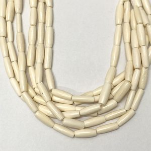 สร้อยกระดูกควายธรรมชาติคุณภาพเยี่ยมเป็นมิตรต่อสิ่งแวดล้อมลูกปัดยาวสีขาวขัดเงาเรียบเครื่องประดับสร้อยคอสร้อยข้อมือลูกปัด - Product Image 2