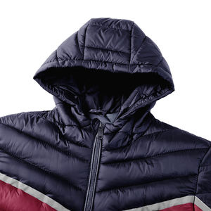 Chaqueta acolchada de trabajo con parches y bordado personalizado para hombre, abrigo de invierno con capucha acolchado grueso y cálido, tela tejida multicolor con tu propio logotipo - Product Image 6