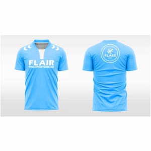 เสื้อฟุตบอลผ้าโพลีเอสเตอร์สำหรับ100% เสื้อฟุตบอลแบบตัดอัตโนมัติด้านหน้าสั้นระบายอากาศได้ดี - Product Image 1