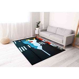 Tapis imprimé avec illustration de femme minimaliste, moderne, doux, lavable en machine, cadeau de mariage, avec poils doux - Product Image 4
