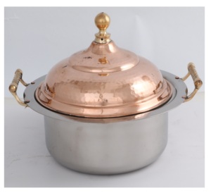 Récipient de frottement de nourriture en acier inoxydable fini brillant de forme ronde classique pour le plat de vaisselle de mariage et d'hôtel dans le moins de taux - Product Image 6