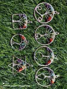 Fait à la main nouveau Design arrivée arbre de vie pendentif 7 Chakra arbre de vie pendentif en argent ornements et bijoux - Product Image 3