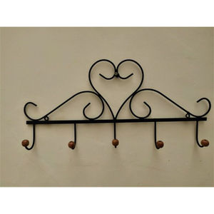Crochets muraux en métal forgé vintage, revêtement noir, écologiques, réglables, pour la décoration de la maison, du salon, de la salle de bain, des vêtements - Product Image 3