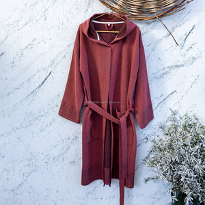 Peignoir d'été Stonewash unisexe 100% coton, col en V, fermeture à cordon, respirant, séchage rapide, léger, fabriqué en Turquie, le meilleur - Product Image 5