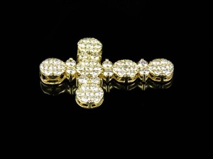 S925 <b>Silver</b> <b>Cross</b> Religious <b>Pendant</b> With Moissanite Round Diamond Studded Unique Design Fine Jewelry for Birthday Gift - Product Image 2